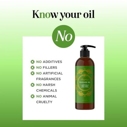 Luxuriöses tropisches Massageöl für Paare – leicht gleitend, nicht fettend, sinnliches Massageöl für den Date-Night mit seidig glattem Süßmandelöl, Kokosöl und Jojobaöl – vegan, nicht gentechnisch verändert & glutenfrei (240 ml)