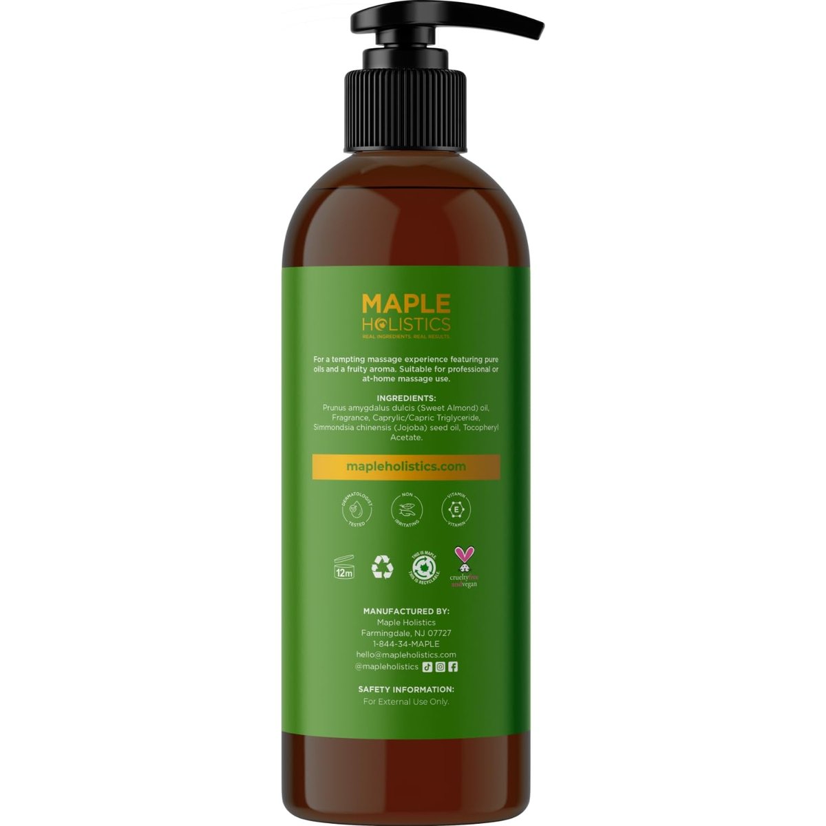 Luxuriöses tropisches Massageöl für Paare – leicht gleitend, nicht fettend, sinnliches Massageöl für den Date-Night mit seidig glattem Süßmandelöl, Kokosöl und Jojobaöl – vegan, nicht gentechnisch verändert & glutenfrei (240 ml)