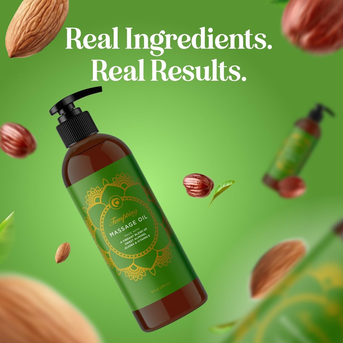 Luxuriöses tropisches Massageöl für Paare – leicht gleitend, nicht fettend, sinnliches Massageöl für den Date-Night mit seidig glattem Süßmandelöl, Kokosöl und Jojobaöl – vegan, nicht gentechnisch verändert & glutenfrei (240 ml)