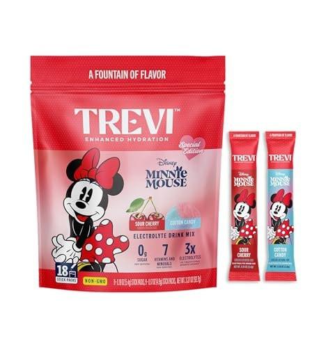 TREVI™ Everyday Sugar Free Electrolytes - Minnie Mouse Hydration Pulverpackungen - 18 Portionen - Zuckerwatte & Sauer Kirsche