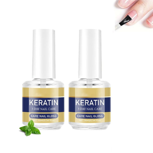 3 Tage Nagelpflege-Set: 2x 16 ml Keratin-Aminosäuren Nagelpflege, Stärkung & Feuchtigkeit für trockene, brüchige Nägel – Feuchtigkeitsspendende Behandlung für starke, glänzende Nägel inkl. Aloe Vera & Lavendel Nagelhautöl