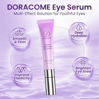 Doracome Caffeine & Retinol Augencreme – Dermatologisch getestet, schnell einziehend, gegen Tränensäcke, feine Linien, dunkle Augenringe und Fältchen mit feuchtigkeitsspendender Pflege
