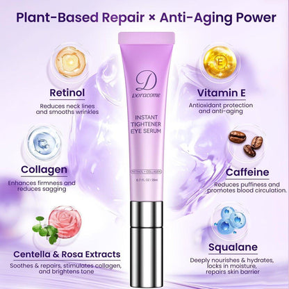 Doracome Caffeine & Retinol Augencreme – Dermatologisch getestet, schnell einziehend, gegen Tränensäcke, feine Linien, dunkle Augenringe und Fältchen mit feuchtigkeitsspendender Pflege