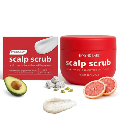 Offizielles BYKYND LABS Avocado-Öl Kopfhaut-Peeling – mit Grapefruit- und Traubenkernextrakt, Bimsstein – Natürliches Peeling für trockene Kopfhaut – Glutenfrei, Vegan
