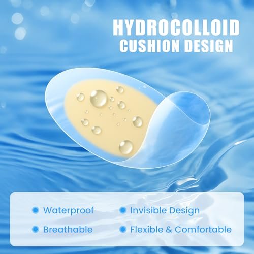 50 Stück Blasenpflaster für Füße, Hydrokolloid-Bandagen, wasserdichte Blasenpads, Second-Skin-Quadrat, Blasenschutz für Prävention & Heilung, Fersen- & Zehenschutz