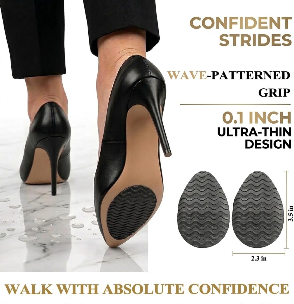 GQTJP Anti-Rutsch-Pads für Absätze – Unsichtbare Haftstreifen für elegante Schuhe, Pumps und Stilettos