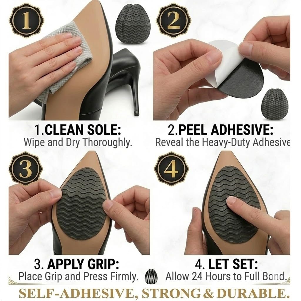 GQTJP Anti-Rutsch-Pads für Absätze – Unsichtbare Haftstreifen für elegante Schuhe, Pumps und Stilettos