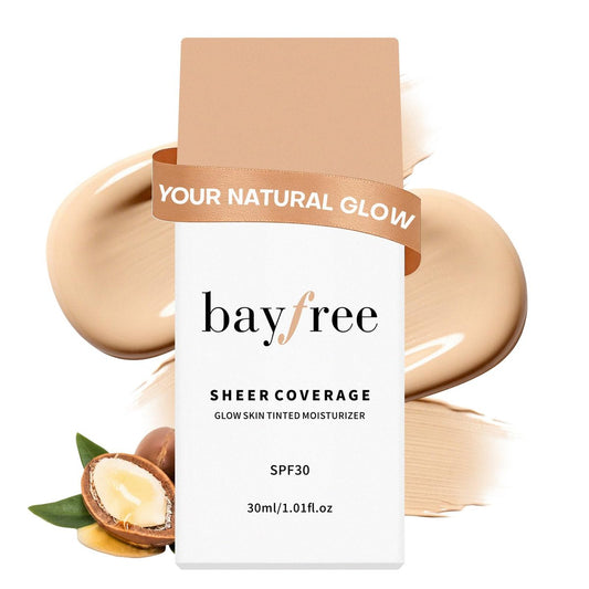 bayfree Glow Skin Tinted Moisturizer mit SPF 30 – Leichte, getönte Feuchtigkeitscreme für einen natürlichen Glow, aufbaubare Deckkraft, vegan, koreanische Kosmetik, 1,01 oz (NATURAL BEIGE)