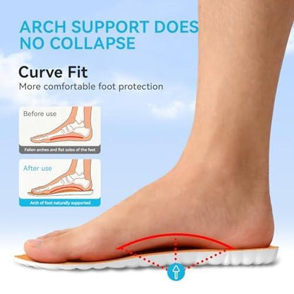 Steppers Einlegesohlen für Damen & Herren, 2026 Neue 4D Memory Foam Cloud Footstr Einlagen, Bequeme & Atmungsaktive Massage Schuheinlagen mit Fußgewölbeunterstützung gegen Fußschmerzen & Ermüdung (Orange, US Männer 14-15)