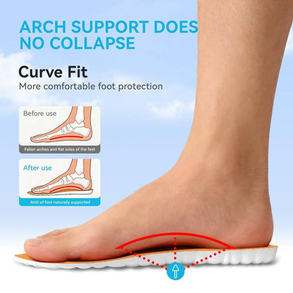 Steppers Einlegesohlen für Damen & Herren, 2026 Neue 4D Memory Foam Cloud Footstr Einlagen, Bequeme & Atmungsaktive Massage Schuheinlagen mit Fußgewölbeunterstützung gegen Fußschmerzen & Ermüdung (Orange, US Männer 14-15)