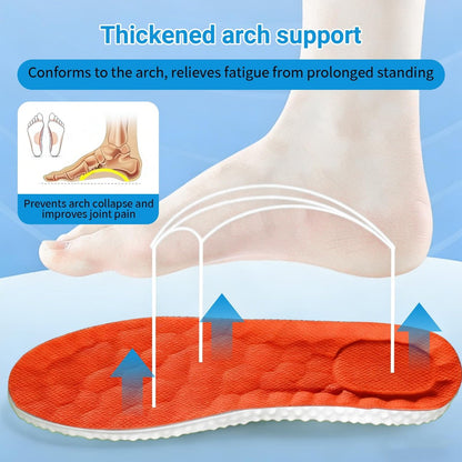 2026 Neue Stepp-Einlegesohlen für Damen und Herren, 4D Cloud Memory Foam Superweiche Einlegesohlen, Ersatz-Schuheinlagen, Stoßdämpfend, Anti-Ermüdung, Ganztägiger Komfort (Orange, Damen 6.5-7)