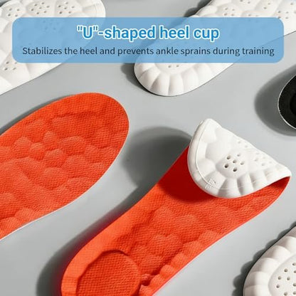 2026 Neue Stepp-Einlegesohlen für Damen und Herren, 4D Cloud Memory Foam Superweiche Einlegesohlen, Ersatz-Schuheinlagen, Stoßdämpfend, Anti-Ermüdung, Ganztägiger Komfort (Orange, Damen 6.5-7)