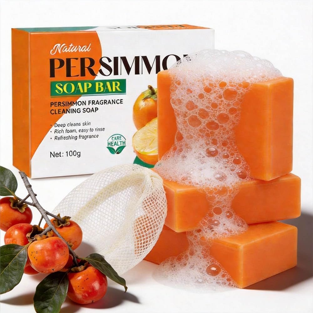 Persimmon-Seife gegen Altersgeruch – 3er-Pack, natürliche Deodorant-Seife für Körpergeruch bei Frauen und Männern