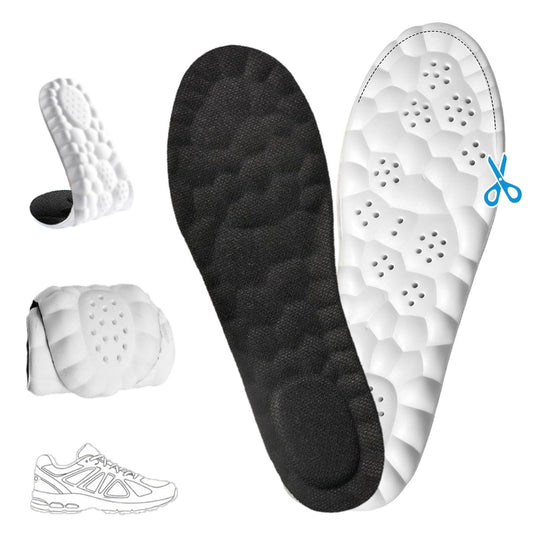 2026 Neue Stepp-Einlegesohlen für Damen und Herren – 4D Cloud Comfort Memory Foam, superweiche Stoßdämpfung, anti-ermüdend & atmungsaktiv – Ersatzsohlen für Arbeit, Laufen (Schwarz, Herren 8.5-9)