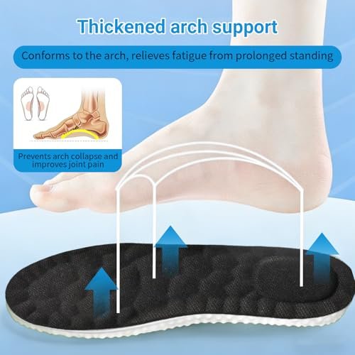 2026 Neue Stepp-Einlegesohlen für Damen und Herren – 4D Cloud Comfort Memory Foam, superweiche Stoßdämpfung, anti-ermüdend & atmungsaktiv – Ersatzsohlen für Arbeit, Laufen (Schwarz, Herren 8.5-9)