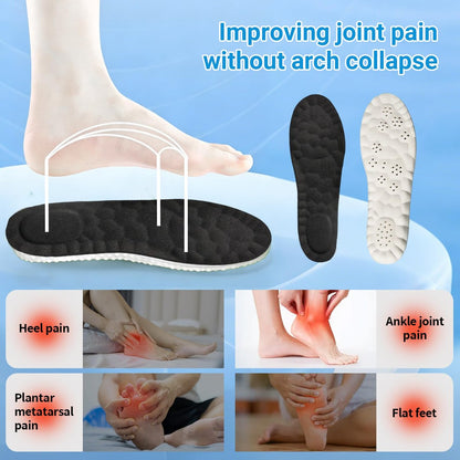 2026 Neue Stepp-Einlegesohlen für Damen und Herren – 4D Cloud Comfort Memory Foam, superweiche Stoßdämpfung, anti-ermüdend & atmungsaktiv – Ersatzsohlen für Arbeit, Laufen (Schwarz, Herren 8.5-9)