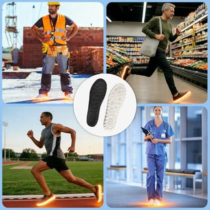 2026 Neue Stepp-Einlegesohlen für Damen und Herren – 4D Cloud Comfort Memory Foam, superweiche Stoßdämpfung, Anti-Ermüdung & atmungsaktives Design – Ersatz-Einlagen für Arbeit, Laufen (Schwarz, Herren 7.5-8)