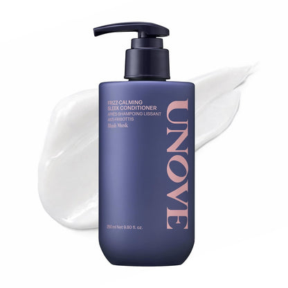 UNOVE Frizz-Calming Sleek Conditioner – Anti-Frizz Glättender Conditioner für krauses Haar, Feuchtigkeitsspendend für Weichheit & glänzenden Glanz, Blush Musk, 290 ml