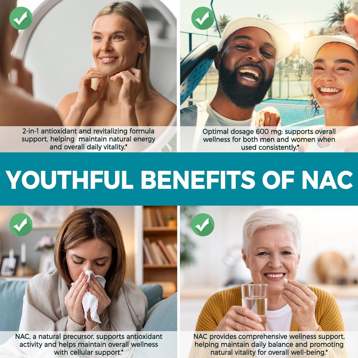 AIQIUSHA NAC 600 mg Supplement – N-Acetylcystein Kapseln mit Kokosnuss- & MCT-Öl, unterstützt antioxidative Aktivität & Zellfunktion, Non-GMO, glutenfrei, 300 Weichkapseln (1 Packung)