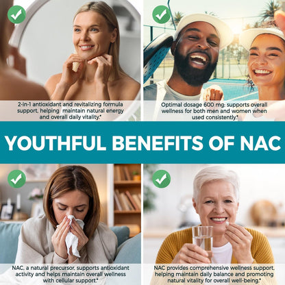 AIQIUSHA NAC 600 mg Supplement – N-Acetylcystein Kapseln mit Kokosnuss- & MCT-Öl, unterstützt antioxidative Aktivität & Zellfunktion, Non-GMO, glutenfrei, 300 Weichkapseln (1 Packung)