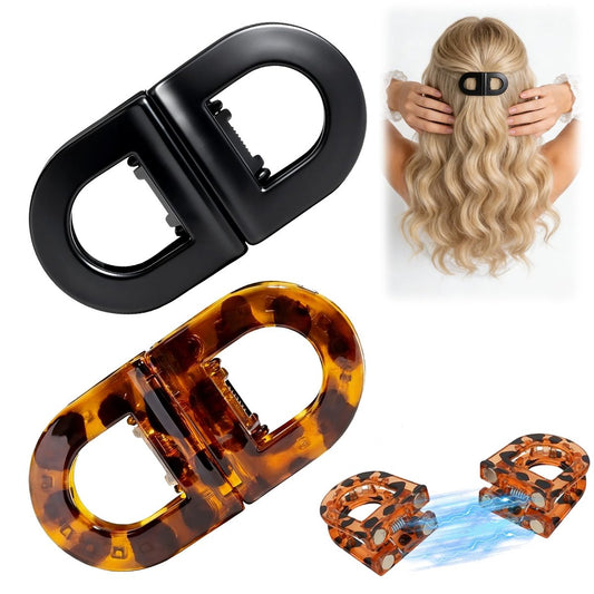 2er-Pack Magnetische Haarklammern – Starker Halt, rutschfest, nahtloses 2-in-1-Design für einfache Alltagsfrisuren, schonend für alle Haartypen
