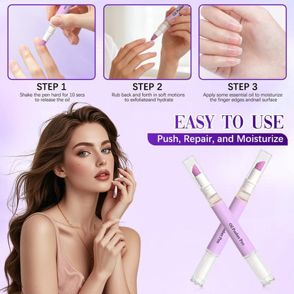 3er Set 2-in-1 Nagelhautöl-Stift mit Keramikspitze – Nagelhautpflege & Nagelöl in einem, Feuchtigkeitspflege für trockene, geschädigte Nägel und Nagelhaut