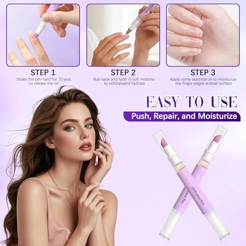 3er Set 2-in-1 Nagelhautöl-Stift mit Keramikspitze – Nagelhautpflege & Nagelöl in einem, Feuchtigkeitspflege für trockene, geschädigte Nägel und Nagelhaut