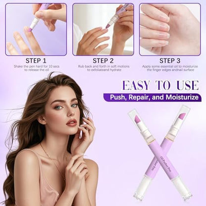 3er Set 2-in-1 Nagelhautöl-Stift mit Keramikspitze – Nagelhautpflege & Nagelöl in einem, Feuchtigkeitspflege für trockene, geschädigte Nägel und Nagelhaut