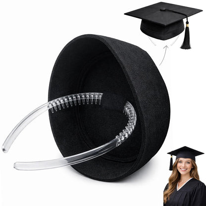 LUFEEMGA Abschlusskappe Stirnband – Grad Cap Headband mit Zähnen, Klarer Kopfband für Fotos & Zeremonie, Kein Verrutschen mehr