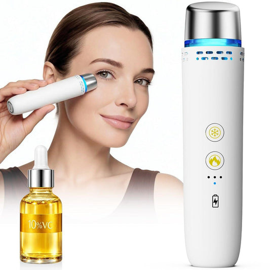 Depuffing Wand mit Kälte und Wärme – Augen- und Gesichtsdepuffer gegen Schwellungen und dunkle Ringe – beheizter Augenstab und Eisroller für das Gesicht – tragbarer Gesichtsmassager für die Hautpflege zu Hause und auf Reisen