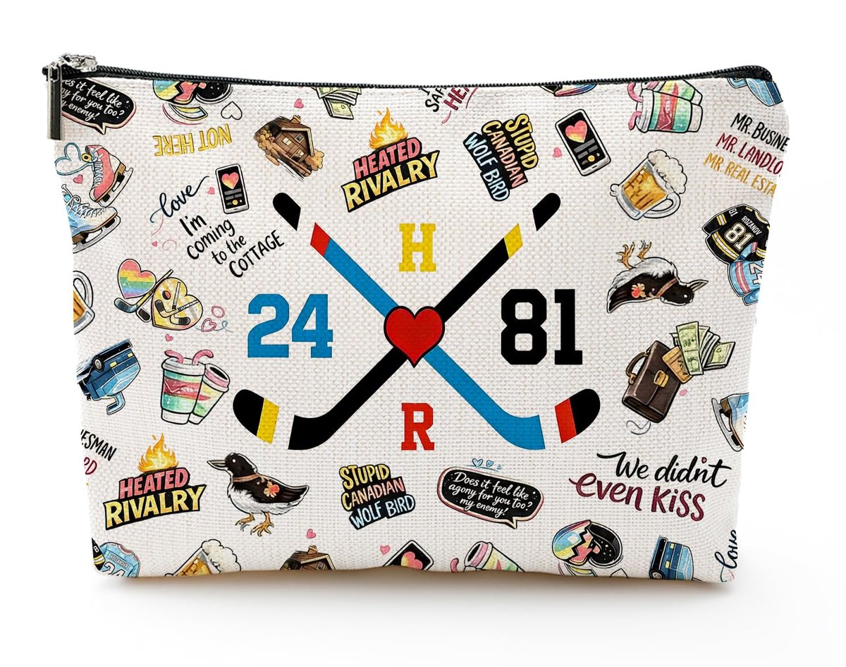 Byqone Heated Rivalry Makeup Bag für Frauen – Kosmetiktasche im Heated Rivalry Design, Geschenk für sie, Tochter, Mutter, Krankenschwester, zum Abschluss oder Geburtstag