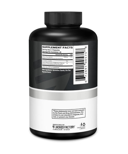 Jacked Factory HMB + Leucine Kapseln - L-Leucin 2g, HMB 1g - Stimuliere Muskelwachstum, schütze magere Muskelmasse und verbessere die sportliche Leistung - 180 Kapseln