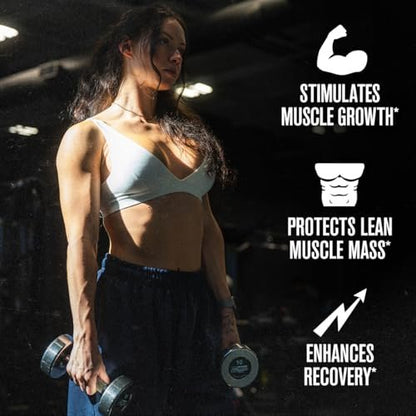 Jacked Factory HMB + Leucine Kapseln - L-Leucin 2g, HMB 1g - Stimuliere Muskelwachstum, schütze magere Muskelmasse und verbessere die sportliche Leistung - 180 Kapseln