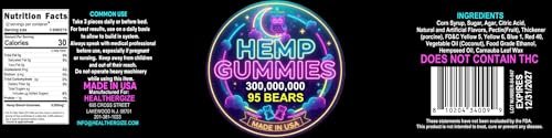 Hanf-Gummis für tiefen Schlaf, Frieden und Entspannung – Hanföl-Erdbeeren aus den USA – 95 Gummibärchen
