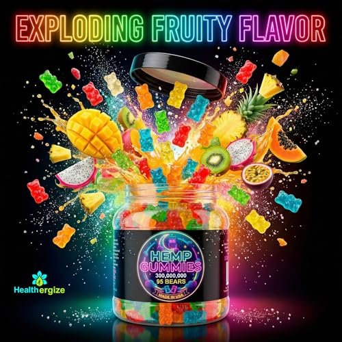 Hanf-Gummis für tiefen Schlaf, Frieden und Entspannung – Hanföl-Erdbeeren aus den USA – 95 Gummibärchen