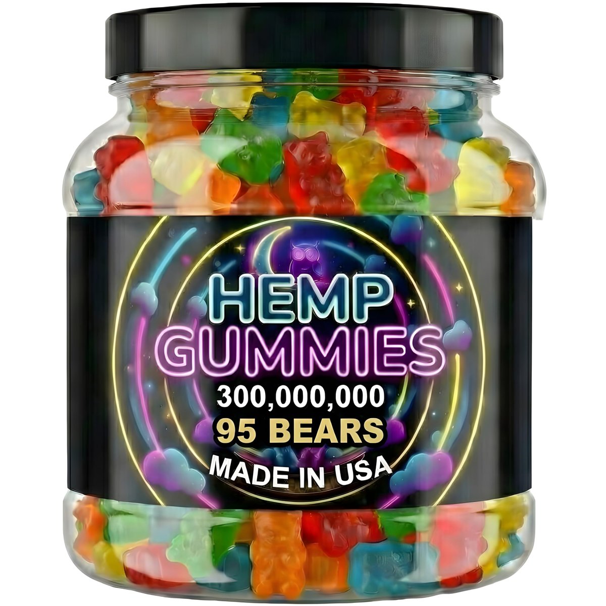 Hanf-Gummis für tiefen Schlaf, Frieden und Entspannung – Hanföl-Erdbeeren aus den USA – 95 Gummibärchen