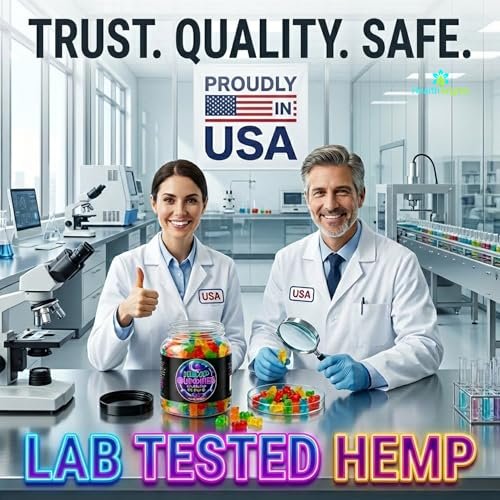 Hanf-Gummis für tiefen Schlaf, Frieden und Entspannung – Hanföl-Erdbeeren aus den USA – 95 Gummibärchen