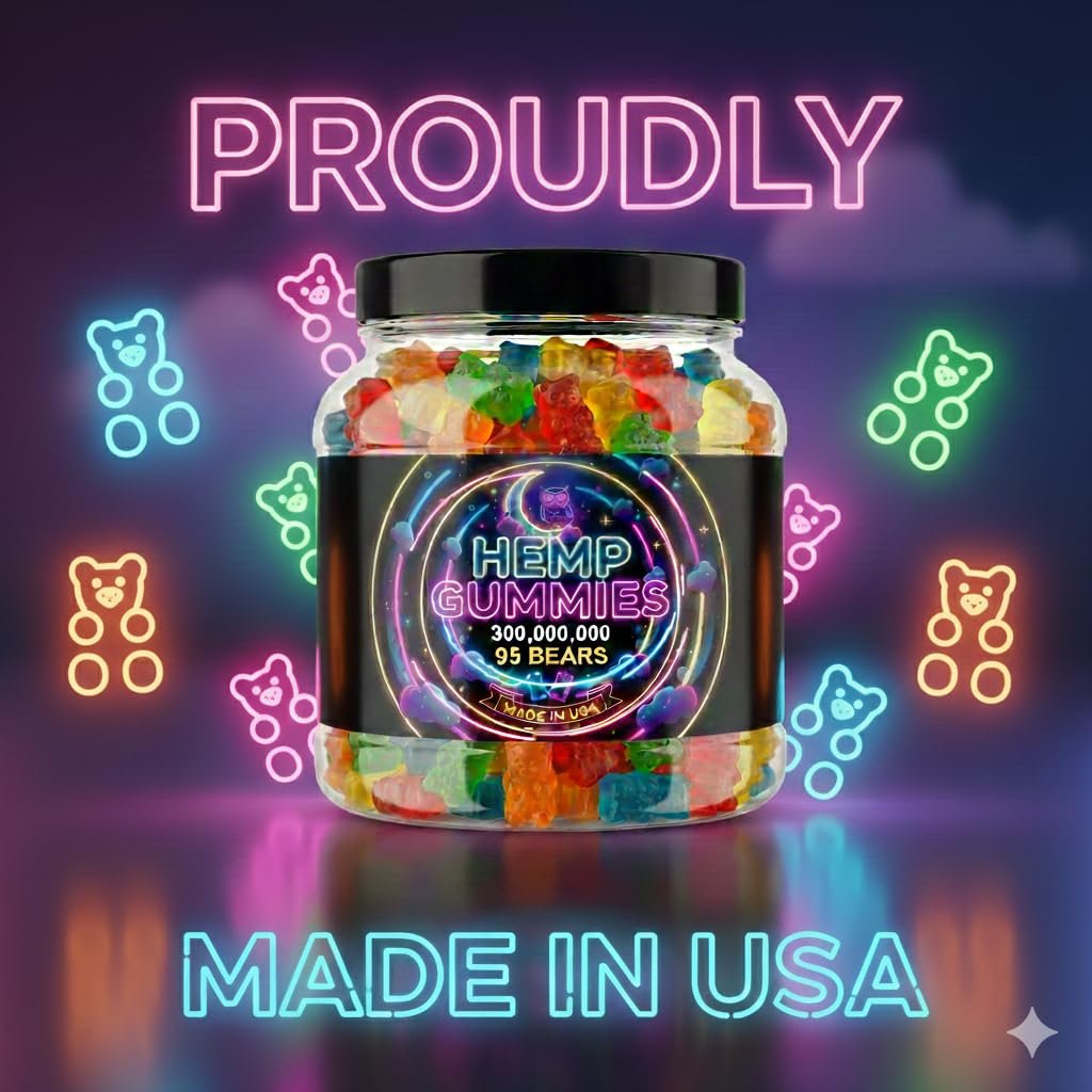 Hanf-Gummis für tiefen Schlaf, Frieden und Entspannung – Hanföl-Erdbeeren aus den USA – 95 Gummibärchen