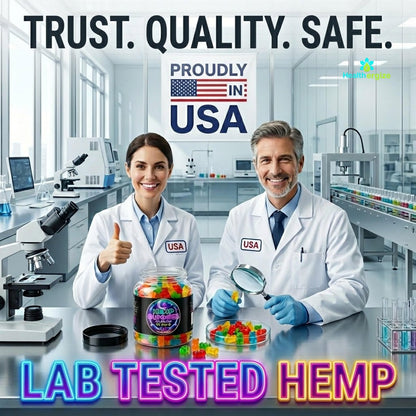 Hanf-Gummis für tiefen Schlaf, Frieden und Entspannung – Hanföl-Erdbeeren aus den USA – 95 Gummibärchen