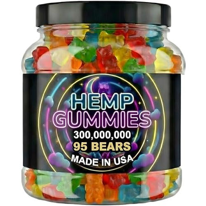 Hanf-Gummis für tiefen Schlaf, Frieden und Entspannung – Hanföl-Erdbeeren aus den USA – 95 Gummibärchen