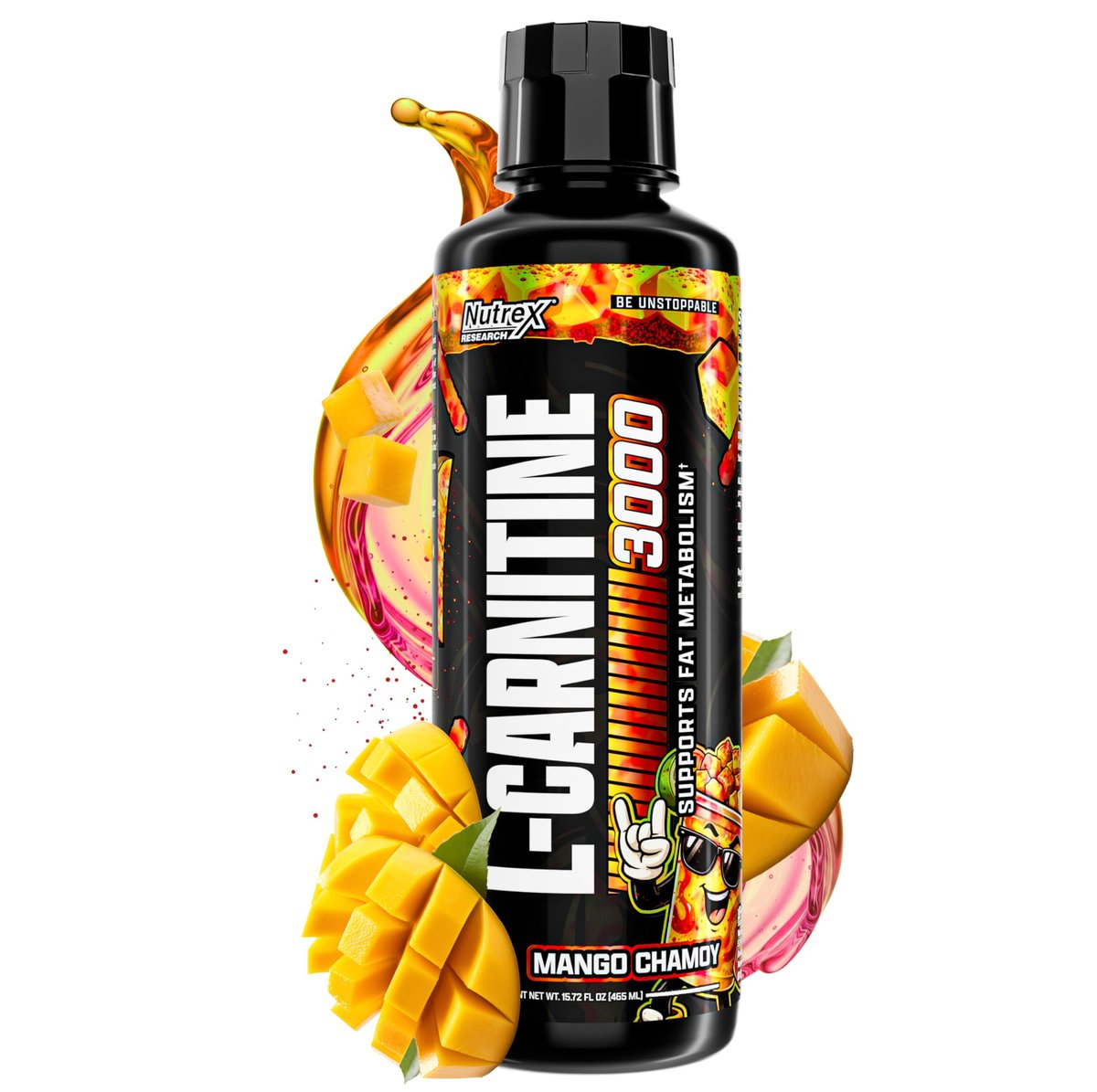 Nutrex Research Liquid Carnitine 3000 – Flüssiges L-Carnitin, stimulanzienfrei, unterstützt Fettverbrennung, 16 Fl Oz (Mango Chamoy)