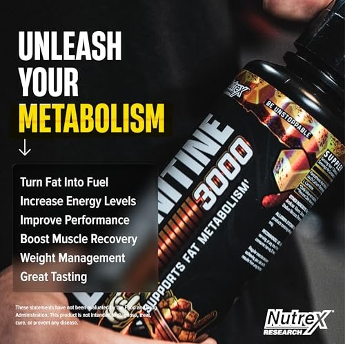 Nutrex Research Liquid Carnitine 3000 – Flüssiges L-Carnitin, stimulanzienfrei, unterstützt Fettverbrennung, 16 Fl Oz (Mango Chamoy)