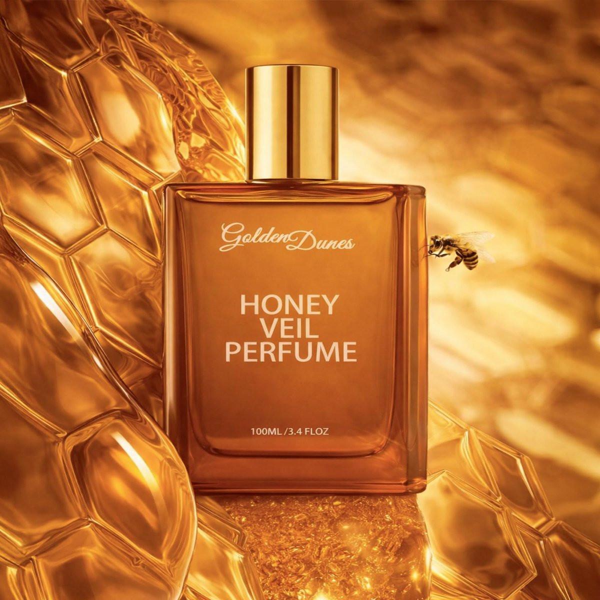 HABOHUSE Golden Dunes Honey Veil Eau de Parfum – Honig, Oud, Patchouli, Vanille & Bergamotte mit floral-amber-würzigen Noten, saubere vegane ätherische Öle, langanhaltender Unisex-Duft, 100 ml