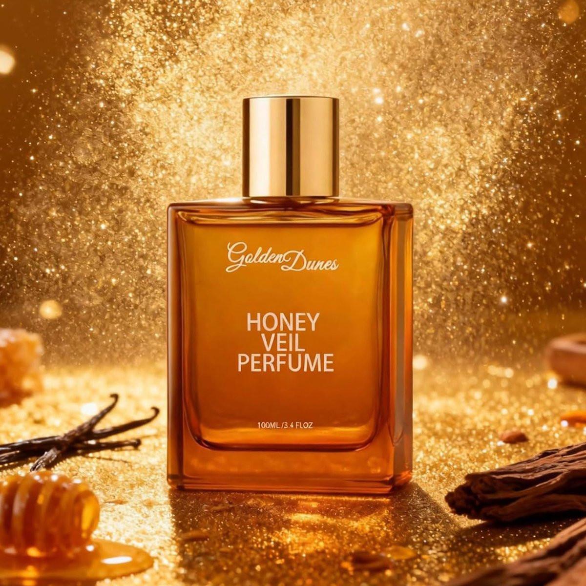 HABOHUSE Golden Dunes Honey Veil Eau de Parfum – Honig, Oud, Patchouli, Vanille & Bergamotte mit floral-amber-würzigen Noten, saubere vegane ätherische Öle, langanhaltender Unisex-Duft, 100 ml