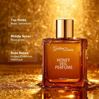 HABOHUSE Golden Dunes Honey Veil Eau de Parfum – Honig, Oud, Patchouli, Vanille & Bergamotte mit floral-amber-würzigen Noten, saubere vegane ätherische Öle, langanhaltender Unisex-Duft, 100 ml