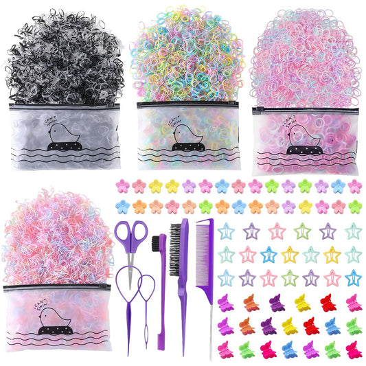 2076-teiliges Haar-Accessoire-Set für Mädchen: Ponytail-Halter, Haargummis, Mini-Clips und Haarklammern