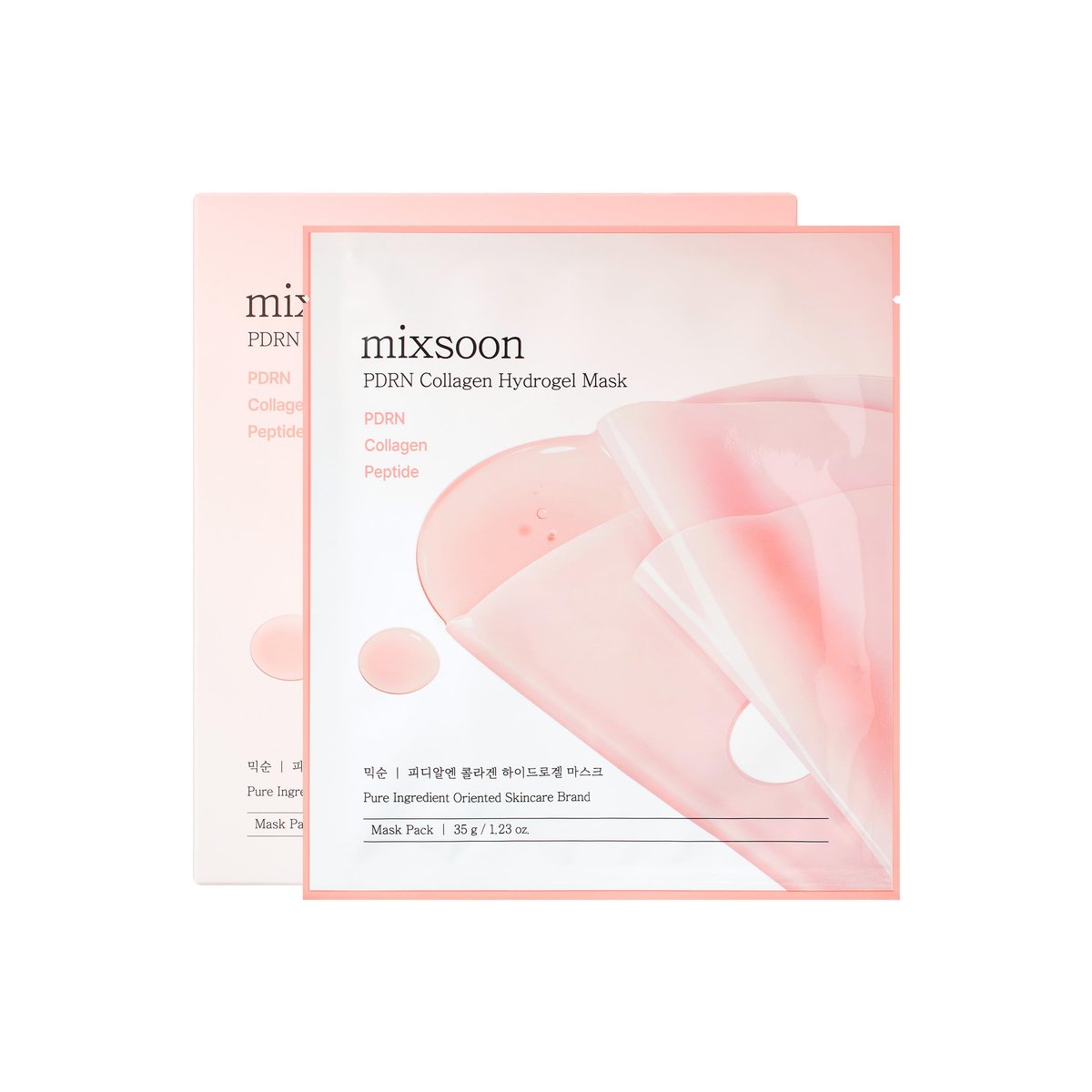 mixsoon PDRN Collagen Hydrogel Gesichtsmaske – Tiefenhydratisierend & Straffend, Elastizität, Kollagen-Peptid-Hautpflegemaske 35g x5 Stück Koreanische Glas Hautpflege für alle Hauttypen