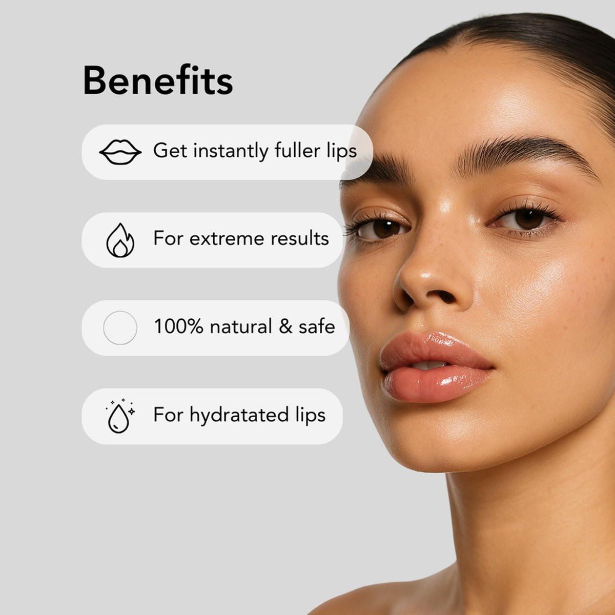 Nelux Lip Plumper mit Hyaluronsäure – Sofortige Hydratation & sichtbar vollere Lippen ohne Kleben oder Kribbeln