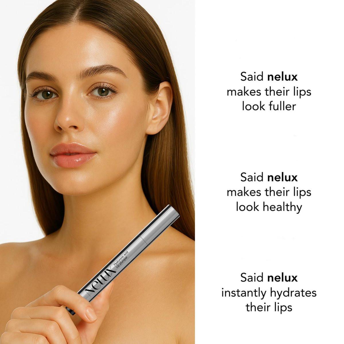 Nelux Lip Plumper mit Hyaluronsäure – Sofortige Hydratation & sichtbar vollere Lippen ohne Kleben oder Kribbeln