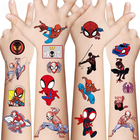 10 Blatt Spinnen-Tattoos temporär, entfernbare niedliche Cartoon-Spinnen-Aufkleber, Spinnen-Mottoparty-Geschenke & Dekoration